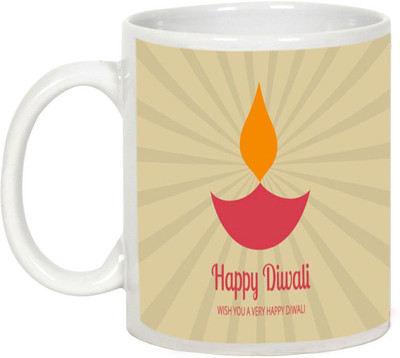 

AllUPrints Gifts For Diwali - Wish Everyone A Very Prosperous Deepawali Ceramic Mug(325 ml), White