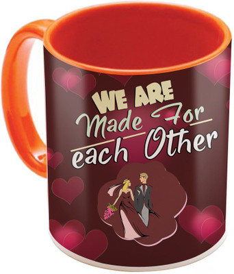 

SKY TRENDS Valentine Gift for Girlfriend Love Printed I Love U Forever Perfect for Her Him Wife Fiance Anniversary And Birthday STGD212 Ceramic Mug(325 ml), Orange
