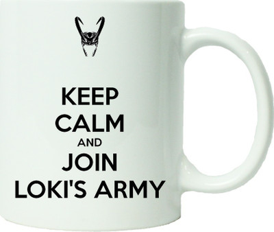 

Maison N Mode Keep Calm And Join Loki Army Coffee Ceramic Mug(330 ml), Multicolor