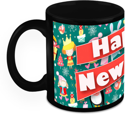 

Homesogood Cartoons Enjoying New Year Ceramic Mug(325 ml)