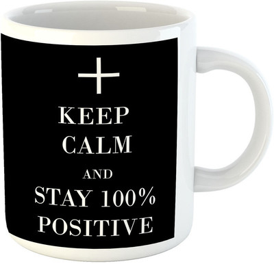 

Deeher Gifts Keep calm and stay positive design2 Ceramic Mug(330 ml), Black;white