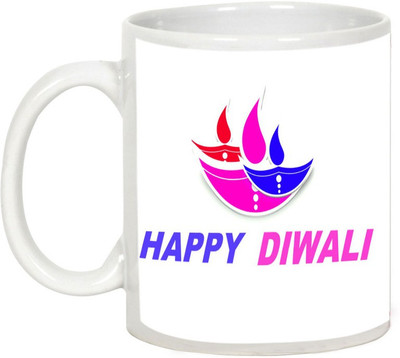 

AllUPrints Gifts For Deepawali - Prosperous Happy Diwali Design 26 Ceramic Mug(325 ml), White