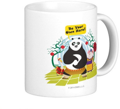 Exoctic Silver Kung Fu Panda 04 Ceramic Mug(300 ml), Multicolor