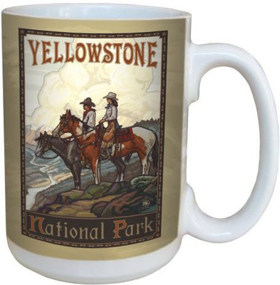 

Tree-Free Greetings Greetings 79464 Yellowstone Cowboy and Cowgirl by Paul A. Lanquist Ceramic with Full-Sized Handle, 15-Ounce, Multicolored Ceramic Mug(60 ml), Multicolor