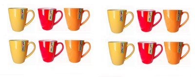 

Nayasa with lid Plastic Mug(400 ml, Pack of 12), Multicolor
