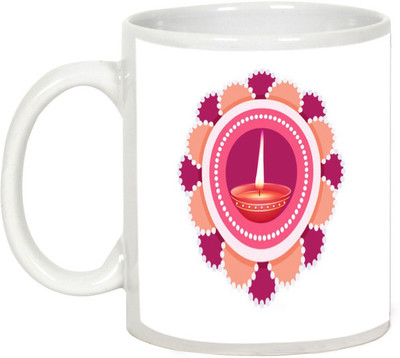 

AllUPrints Gifts For Diwali - Light Bright On Deepawali Ceramic Mug(325 ml), White