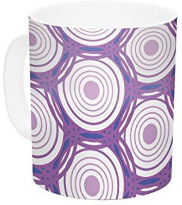 

Kess InHouse InHouse Louise Labyrinth Purple Ceramic Coffee, 11 oz, Multicolor Ceramic Mug(60 ml)
