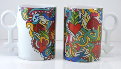 

Tatwaa The Elements You & Me Ceramic Mug(150 ml, Pack of 2), Multicolor;white