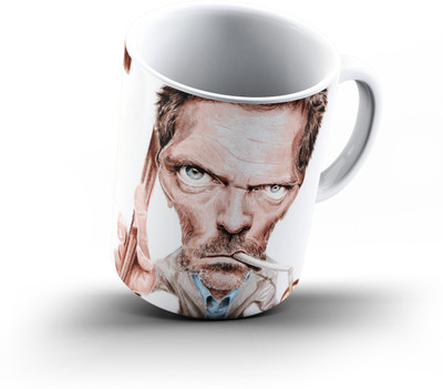 

Ucard Dr House Caricature808 Bone China, Ceramic, Porcelain Mug(325 ml), Multicolor