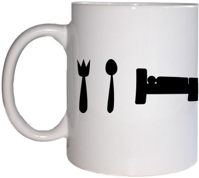 

Deeher Gifts Eat - Sleep - Play for Gamers Ceramic Mug(350 ml), Multicolor