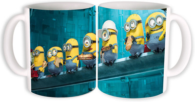 

PhotogiftsIndia minions group Ceramic Mug(350 ml, Pack of 2), Multicolor