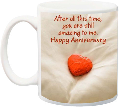 

ME&YOU Gift for Husband/Wife/Mom/Dad/Couples/Lover;After all this time you are still amazingto me Happy Anniversary Ceramic Mug(325 ml), Multicolor