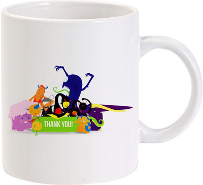 40% OFF on Lolprint Thank You Cartoons Ceramic Coffee Mug(325 ml)