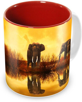 

Tuelip IC-NatureElephant Ceramic Mug(350 ml), Multicolor
