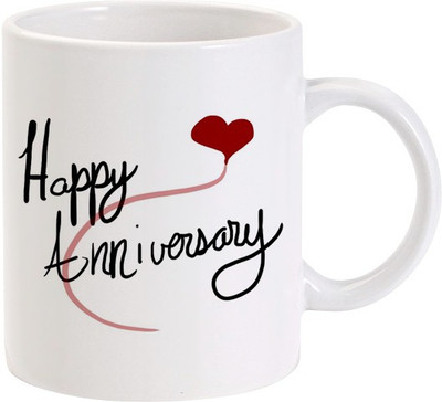 Lolprint Wish you Happy Anniversary Ceramic Coffee Mug(325 ml) Lolprint Wish you Happy Anniversary Ceramic Coffee Mug(325 ml)