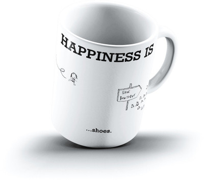 

Ucard Happiness Is1777 Bone China, Ceramic, Porcelain Mug(325 ml), Multicolor