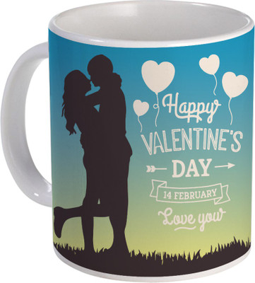 

SKY TRENDS Can't Help Falling in Love mug Best Gift for Valentine's Day, Her, Girlfriend,boy friend,husband, Wife,Birthday, Anniversary,Christmas or Any Holidays Design 070 Ceramic Mug(320 ml), Blue;white