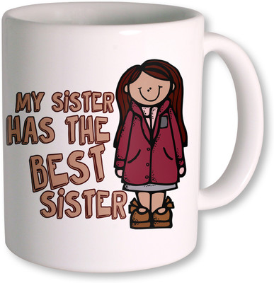 

PhotogiftsIndia Best Gifts For Sister Coffee Ceramic Mug(350 ml), White