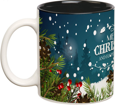 

Prithish Christmas Design 8 Double Color Ceramic Mug(330 ml), Multicolor