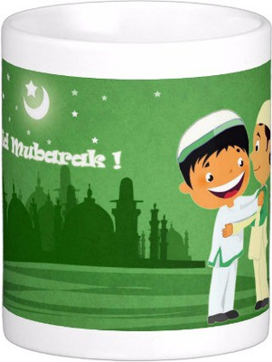 

Exoctic Silver Eid Mubarak AB014 Ceramic Mug(300 ml), Multicolor