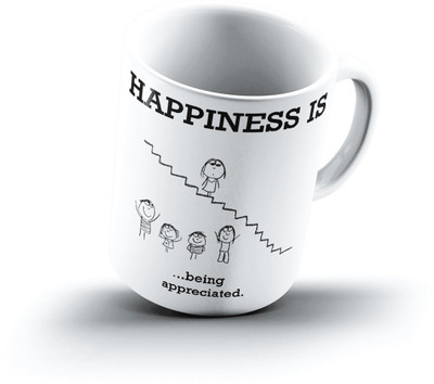 

Ucard Happiness Is1267 Bone China, Ceramic, Porcelain Mug(325 ml)
