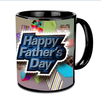 

Raj Laxmi Amazing Design Fathers Day Wishes Multicolor Ceramic Mug(3.5 ml), Black