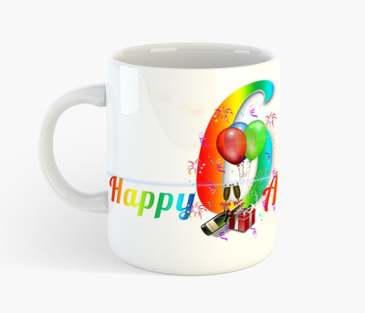 

Deeher Gifts Happy 6th Anniversary Ceramic Mug(350 ml), Multicolor