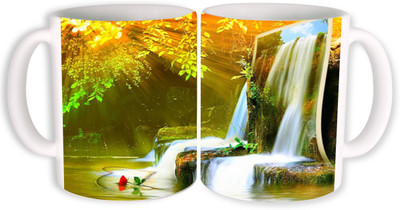 

PhotogiftsIndia water nature Ceramic Mug(350 ml, Pack of 2), Multicolor