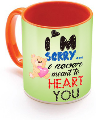 

SKY TRENDS I Miss You With Cute Smile Pink Heart Best Gifts For Birthday And Anniversary Inner Color Orange Ceramic Mug(320 ml), Multicolor
