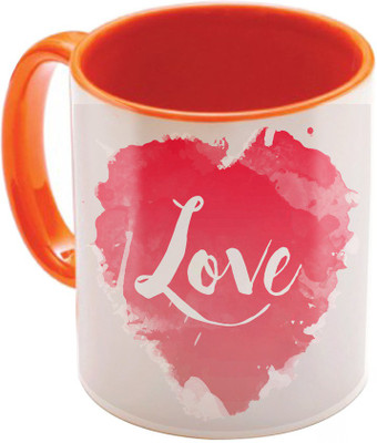 

SKY TRENDS Valentine Gift for Girlfriend Love Printed I Love U Forever Perfect for Her Him Wife Fiance Anniversary And Birthday STGD160 Ceramic Mug(325 ml), Orange