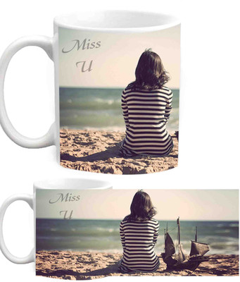 

Raj Laxmi Miss U White Ceramic Mug(350 ml)