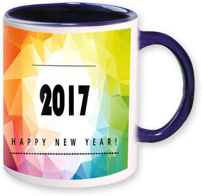 

Heyworlds new year gifts 12 Ceramic Mug(325 ml), Blue