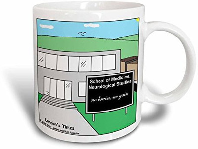 3dRose School of Neurology Ceramic, 11 oz, White Ceramic Mug(60 ml), Multicolor