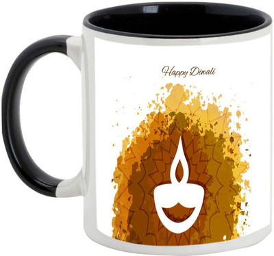 

AllUPrints Diwali Gifts - Happy Deepavali To Everyone Ceramic Mug(325 ml), Black