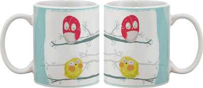 

Artifa Cute Owls Porcelain, Ceramic Mug(350 ml), Multicolor