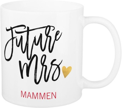 

Exoctic Silver Future Mrs.Mammen Ceramic Mug(325 ml), Black;red