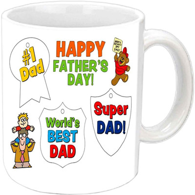 

Raj Laxmi World's Best Dad Nice Design White Ceramic Mug(350 ml)