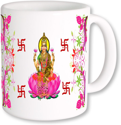 

PhotogiftsIndia Om Laxmi Mata Ceramic Mug(325 ml), Multicolor