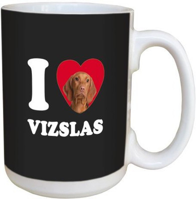 

Tree Free Free Greetings LM45136 I Heart Vizslas Ceramic with Full-Sized Handle, 15-Ounce Ceramic Mug(60 ml), Multicolor