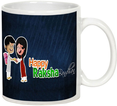 

AllUPrints Rakhi Gifts - Happy Rakshabandhan Ceramic Mug(325 ml), White