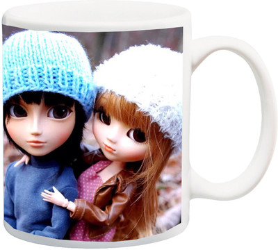 

ME&YOU Gift for Husband/Wife/Boyfriend/Girlfriend/Couple On Valentine's Day Or Anniversary;Boy And Girl 3 Printed Ceramic Mug(325 ml), Multicolor