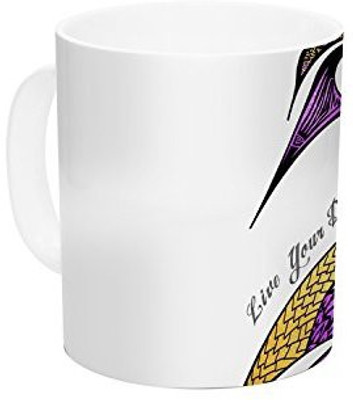 

Kess InHouse InHouse Pom Graphic Design Dreams Swan Ceramic Coffee, 11 oz, Multicolor Ceramic Mug(60 ml)