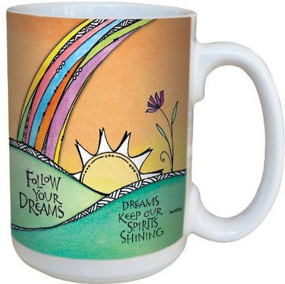 

Tree-Free Greetings Greetings lm43956 Follow Your Dreams by Joanne Fink Ceramic with Full-Sized Handle, 15-Ounce Ceramic Mug(60 ml), Multicolor