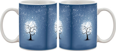 

Artifa Snowing Tree Porcelain, Ceramic Mug(350 ml), Multicolor