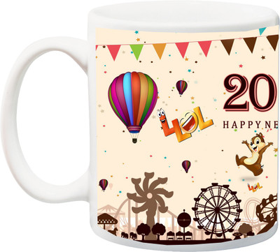 

ME&YOU Gift for mother/father/brother/sister/wife/husband/ boyfriend/girlfriend/friend/lover:2017 Happy New Year printed Ceramic Mug(325 ml), Multicolor