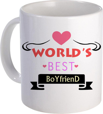 

SKY TRENDS World's Best Boyfried for Best Gift For His birthday ANd Specialy For VAlentine Day Design (128) Ceramic Mug(320 ml), White