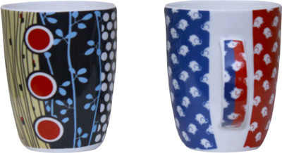 

Pearl Mug-N2 Bone China Mug(275 ml, Pack of 2), Multicolor