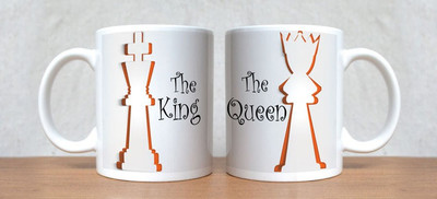 60% OFF on StyBuzz I am King and I am Queen Couple Porcelain Coffee Mug(300 ml, Pack of 2)