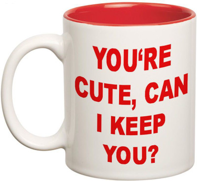 

Prithish Your Cute, Can I Keep You Double Color Ceramic Mug(330 ml), Multicolor