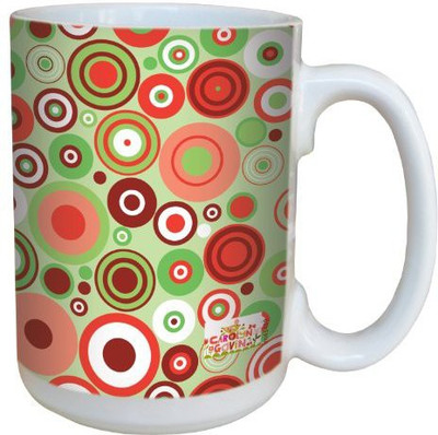 

Tree-Free Greetings Greetings lm43489 Contemporary Green Circles by Carolyn Gavin Ceramic with Full-Sized Handle, 15-Ounce Ceramic Mug(60 ml), Multicolor